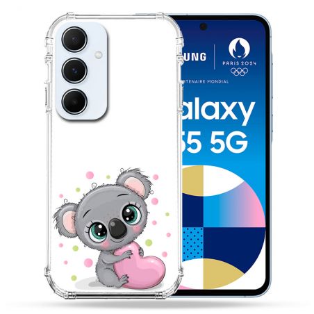 Coque Renforcé Pour Samsung Galaxy A55 5G Animal Koala Cœur