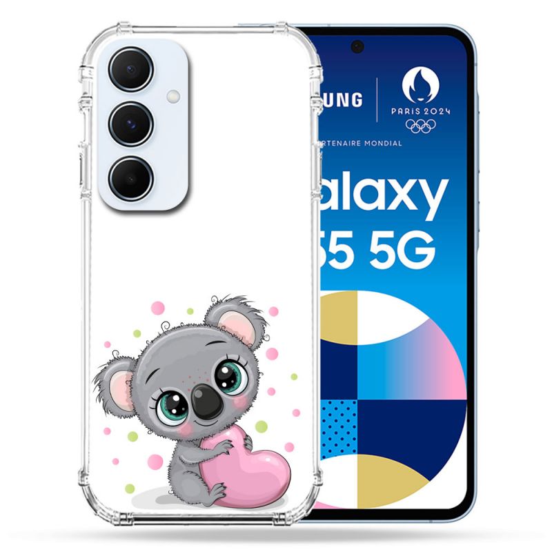 Coque Renforcé Pour Samsung Galaxy A55 5G Animal Koala Cœur