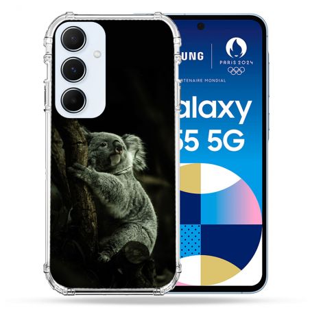 Coque Renforcé Pour Samsung Galaxy A55 5G Animal Koala Noir
