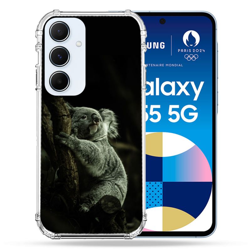 Coque Renforcé Pour Samsung Galaxy A55 5G Animal Koala Noir