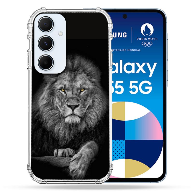 Coque Renforcé Pour Samsung Galaxy A55 5G Animal Lion Majestueux