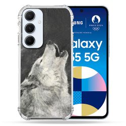Coque Renforcé Pour Samsung Galaxy A55 5G Animal Loup Hurlement