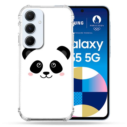 Coque Renforcé Pour Samsung Galaxy A55 5G Animal Panda Blanc