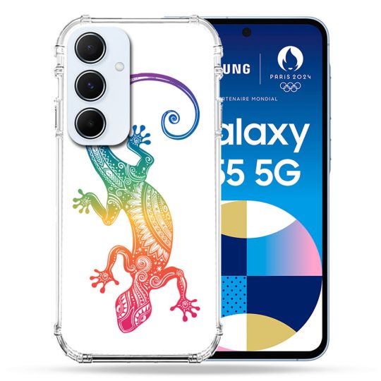 Coque Renforcé Pour Samsung Galaxy A55 5G Animal Salamandre Color