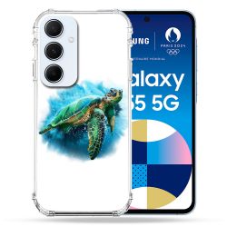 Coque Renforcé Pour Samsung Galaxy A55 5G Animal Tortue Blanche multicolore