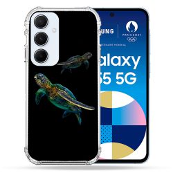 Coque Renforcé Pour Samsung Galaxy A55 5G Animal Tortue Noire multicolore
