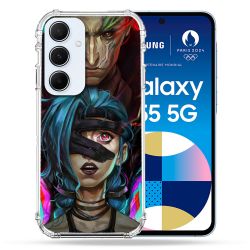 Coque Renforcé Pour Samsung Galaxy A55 5G Arcane Jynx Bleu