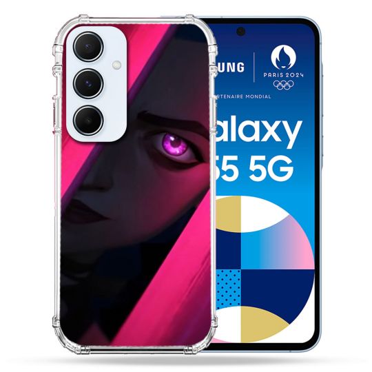 Coque Renforcé Pour Samsung Galaxy A55 5G Arcane Jynx Rose