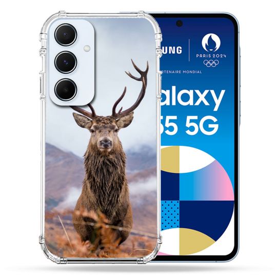Coque Renforcé Pour Samsung Galaxy A55 5G Chasse Chevreuil Montagne
