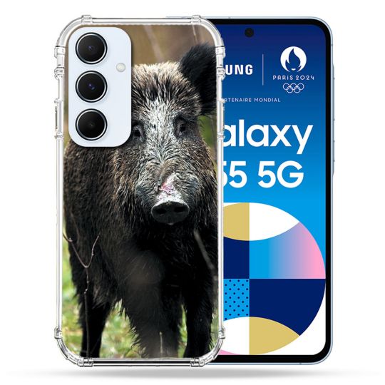 Coque Renforcé Pour Samsung Galaxy A55 5G Chasse Sanglier bois