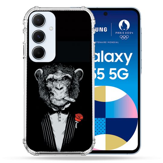 Coque Renforcé Pour Samsung Galaxy A55 5G Decale Singe Mafia