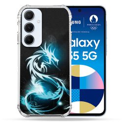Coque Renforcé Pour Samsung Galaxy A55 5G Fantastique Dragon Bleu