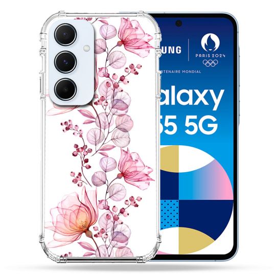 Coque Renforcé Pour Samsung Galaxy A55 5G Fleur Eclosion