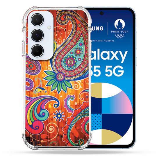 Coque Renforcé Pour Samsung Galaxy A55 5G Fleur Psychedelic