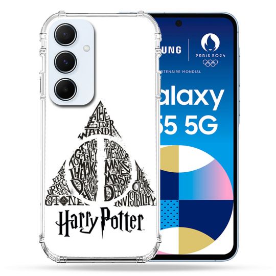 Coque Renforcé Pour Samsung Galaxy A55 5G Harry Potter Hollows triangle Blanc