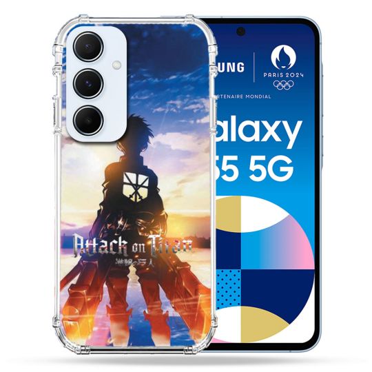 Coque Renforcé Pour Samsung Galaxy A55 5G Manga Attaque Titans Soleil