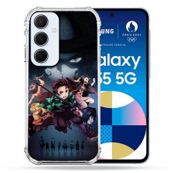 Coque Renforcé Pour Samsung Galaxy A55 5G Manga Demon Slayer Noir