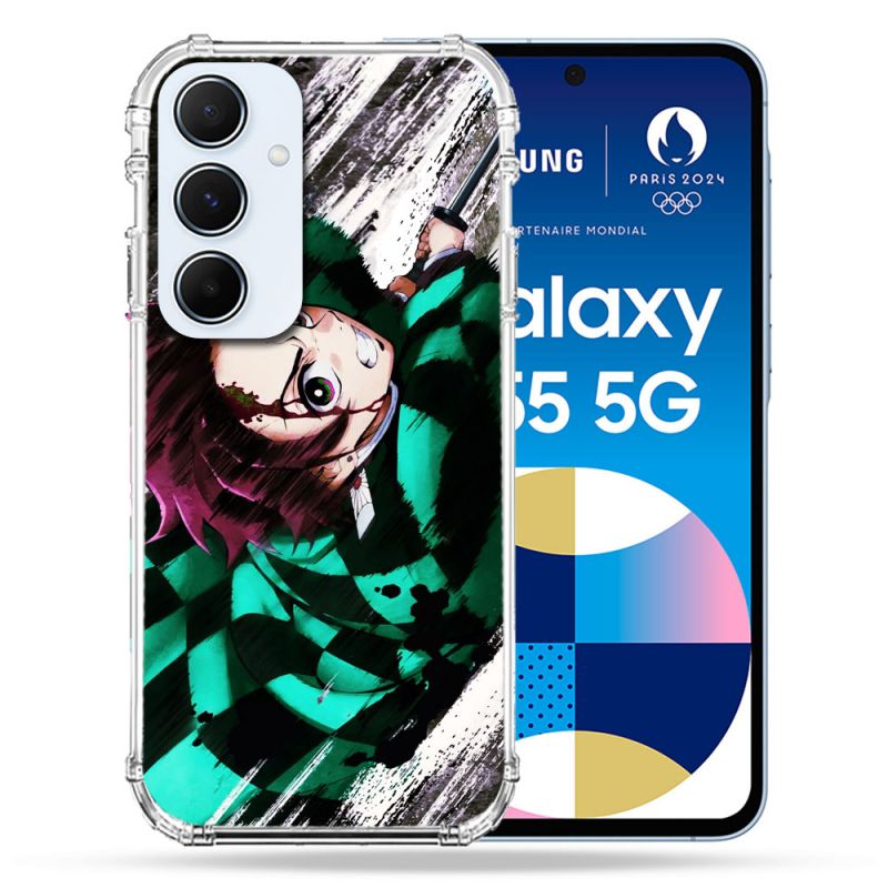 Coque Renforcé Pour Samsung Galaxy A55 5G Manga Demon Slayer Tanjiro