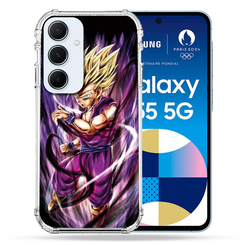 Coque Renforcé Pour Samsung Galaxy A55 5G Manga Dragon Ball Sangohan Violet