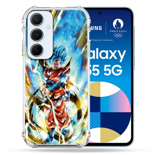 Coque Renforcé Pour Samsung Galaxy A55 5G Manga Dragon Ball Sangoku Blanc