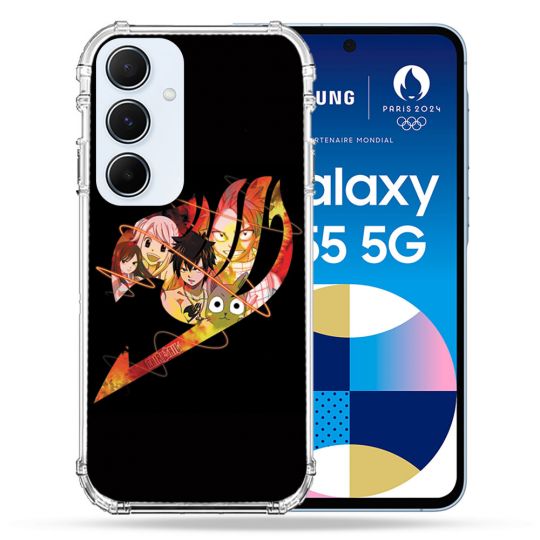 Coque Renforcé Pour Samsung Galaxy A55 5G Manga Fairy Tail Logo Noir