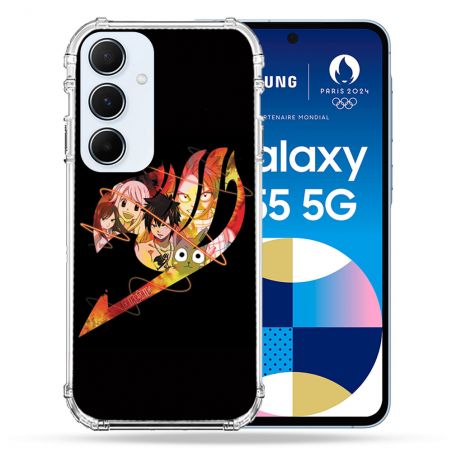 Coque Renforcé Pour Samsung Galaxy A55 5G Manga Fairy Tail Logo Noir