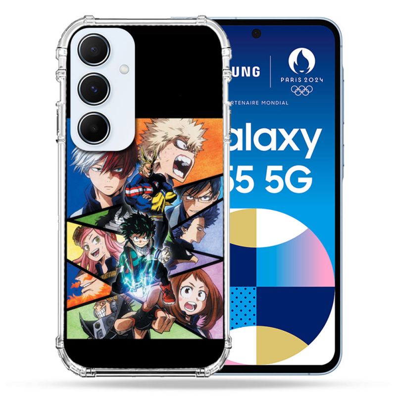 Coque Renforcé Pour Samsung Galaxy A55 5G Manga My Hero Academia Noir