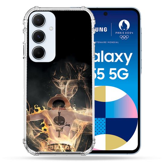 Coque Renforcé Pour Samsung Galaxy A55 5G Manga One Piece Ace Noir