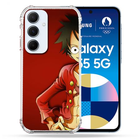 Coque Renforcé Pour Samsung Galaxy A55 5G Manga One Piece Luffy