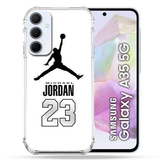 Coque Renforcé Pour Samsung Galaxy A35 5G Jordan 23 Blanc
