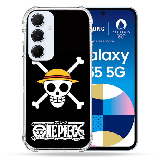 Coque Renforcé Pour Samsung Galaxy A55 5G Manga One Piece Tete de Mort