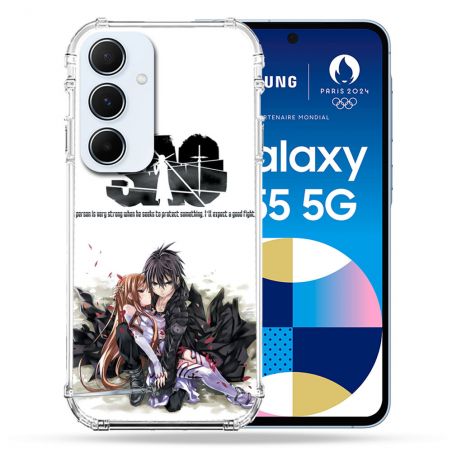 Coque Renforcé Pour Samsung Galaxy A55 5G Manga SAO sword Art Online Blanc