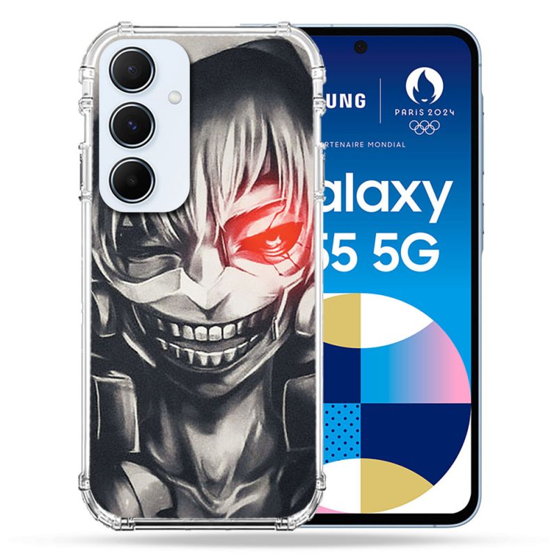 Coque Renforcé Pour Samsung Galaxy A55 5G Manga Tokyo Ghoul Kaneki Noir