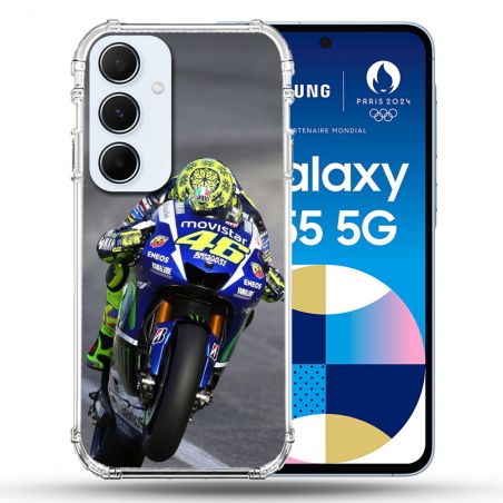 Coque Renforcé Pour Samsung Galaxy A55 5G Moto Course GP Wheeling 46