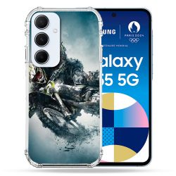 Coque Renforcé Pour Samsung Galaxy A55 5G Moto Cross Ombre
