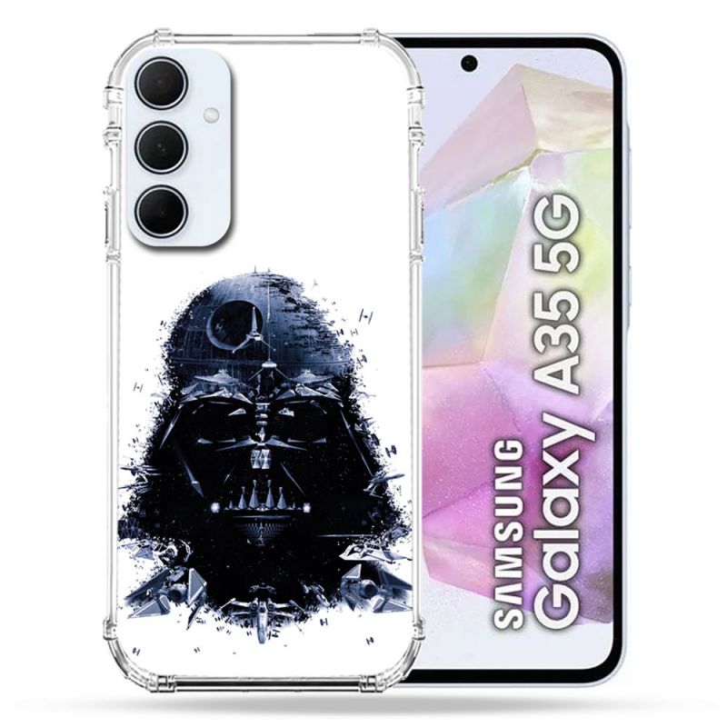 Coque Renforcé Pour Samsung Galaxy A35 5G Star Wars - Dark Vador Blanc