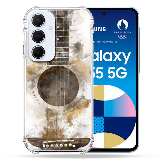 Coque Renforcé Pour Samsung Galaxy A55 5G Musique Guitare Tag