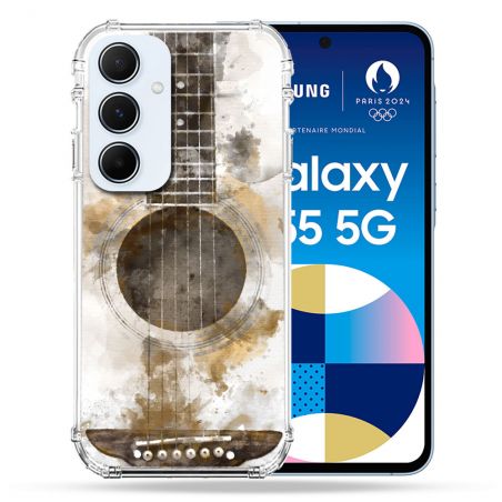 Coque Renforcé Pour Samsung Galaxy A55 5G Musique Guitare Tag