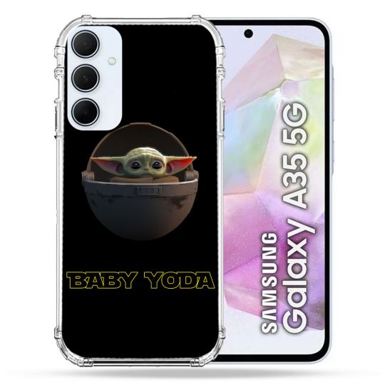 Coque Renforcé Pour Samsung Galaxy A35 5G Star Wars - Yoda bebe noir