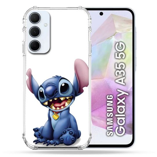 Coque Renforcé Pour Samsung Galaxy A35 5G Stitch Blanc
