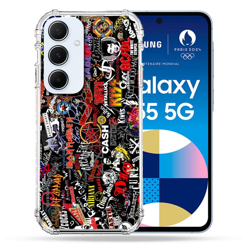 Coque Renforcé Pour Samsung Galaxy A55 5G Musique Rock Groupe