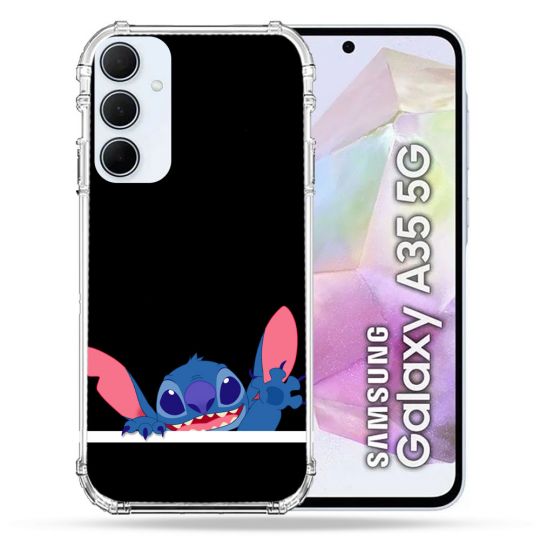 Coque Renforcé Pour Samsung Galaxy A35 5G Stitch Noir
