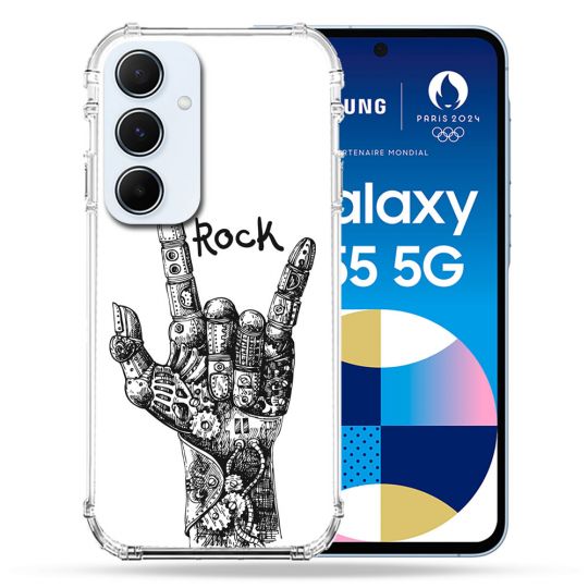Coque Renforcé Pour Samsung Galaxy A55 5G Musique Rock Main