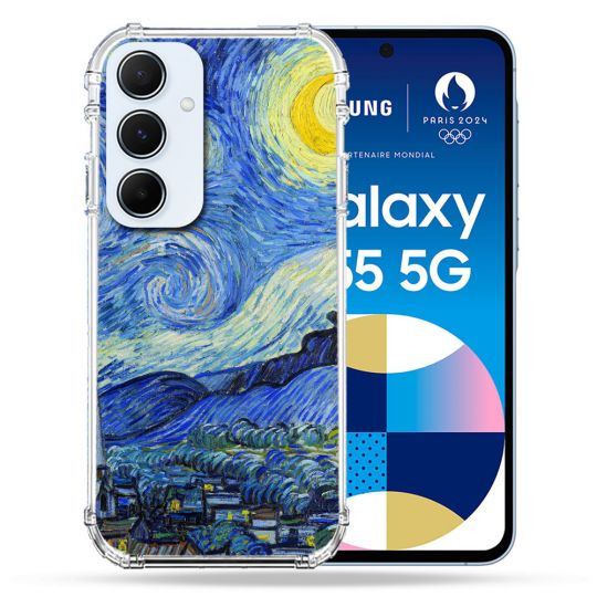 Coque Renforcé Pour Samsung Galaxy A55 5G Peinture La nuit étoilée