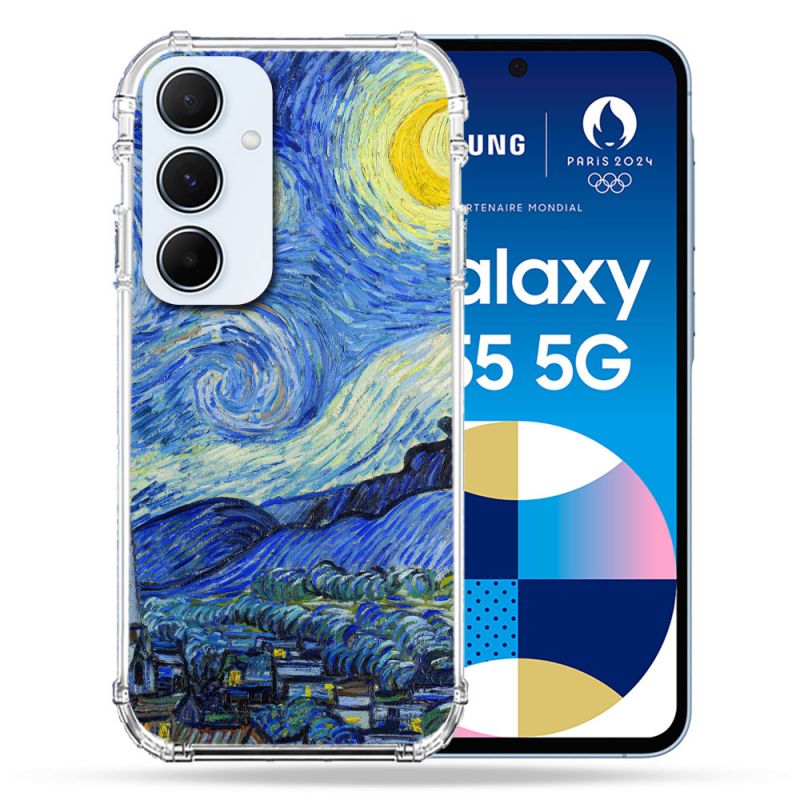 Coque Renforcé Pour Samsung Galaxy A55 5G Peinture La nuit étoilée