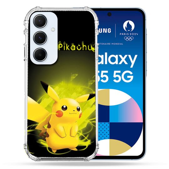 Coque Renforcé Pour Samsung Galaxy A55 5G Pokemon Pikachu Eclair