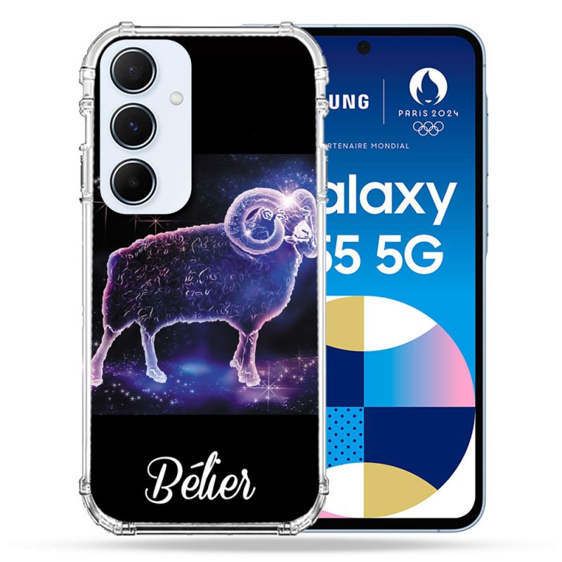 Coque Renforcé Pour Samsung Galaxy A55 5G Signe Zodiaque 2 Bélier
