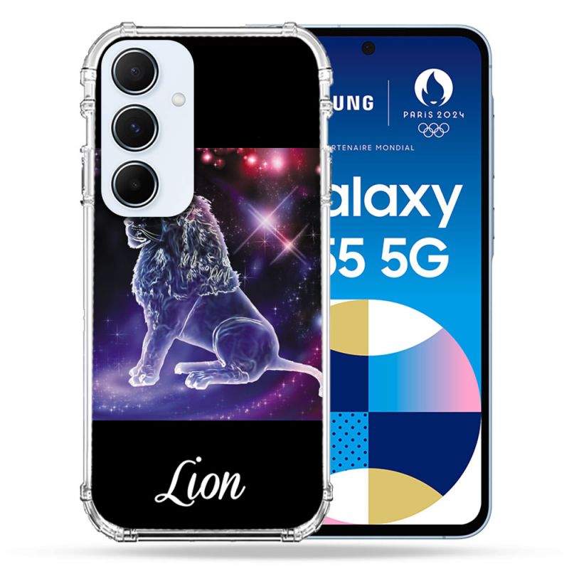 Coque Renforcé Pour Samsung Galaxy A55 5G Signe Zodiaque 2 Lion