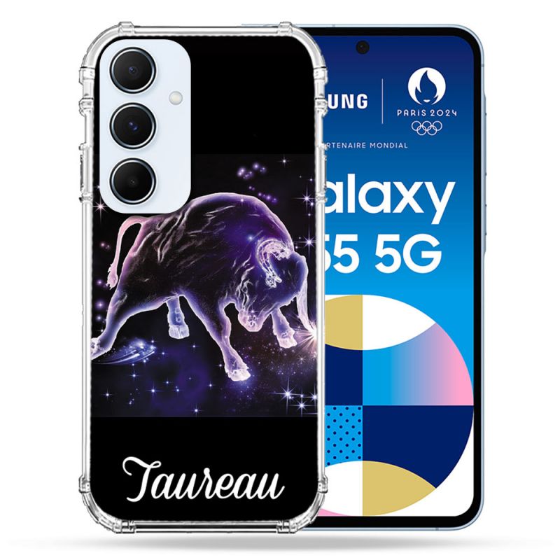 Coque Renforcé Pour Samsung Galaxy A55 5G Signe Zodiaque 2 Taureau