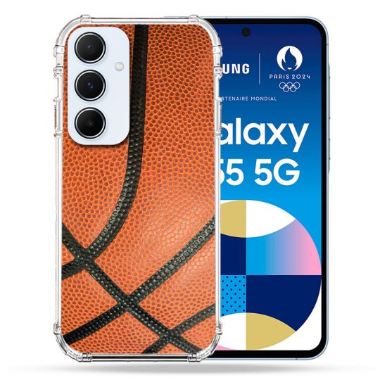 Coque Renforcé Pour Samsung Galaxy A55 5G Sport Ballon Basket
